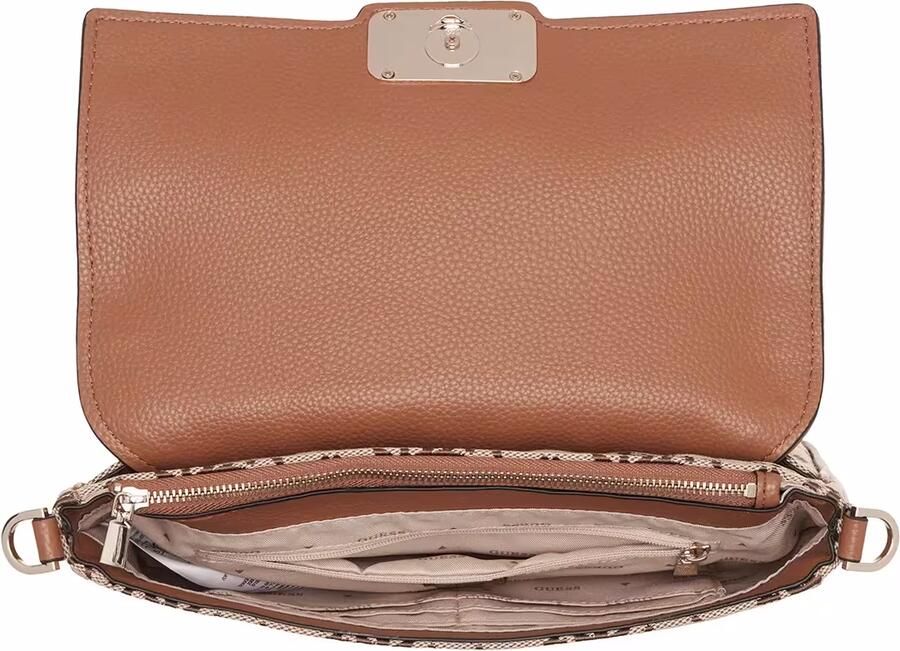 Guess Stijlvolle Schoudertas met Clip-sluiting Beige Dames - Foto 2