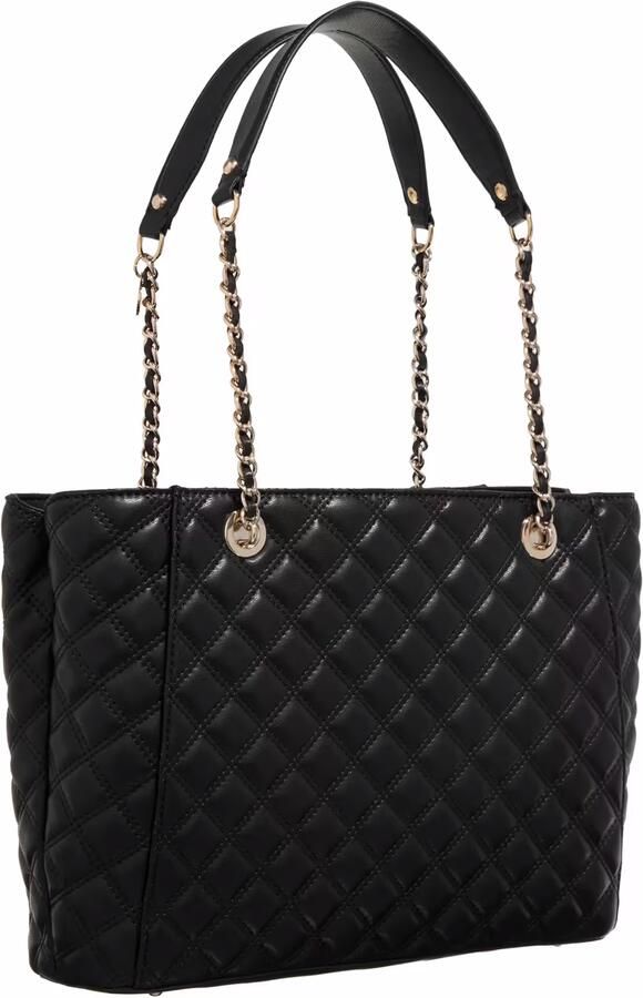 Guess Zwarte Polyethyleen Schoudertas met Kettinghandvatten Black Dames