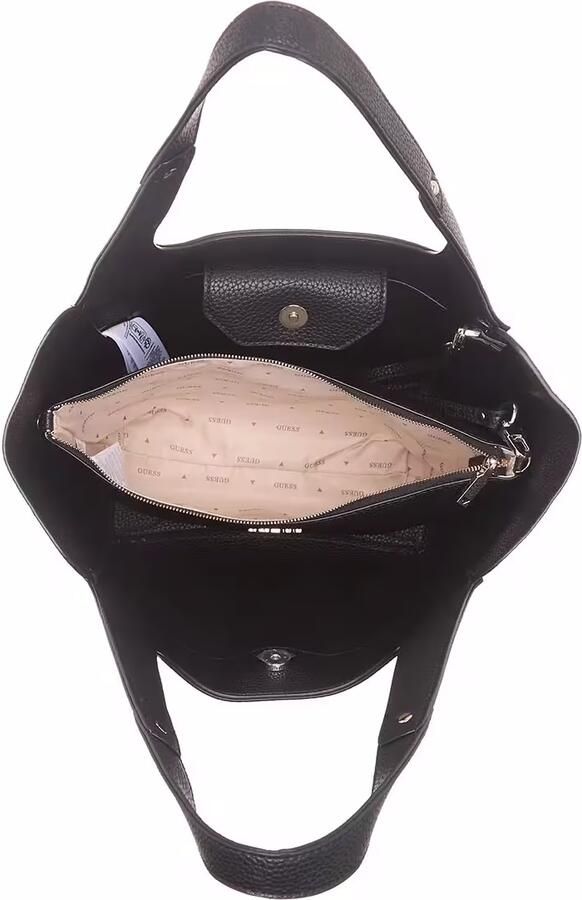 Guess Zwarte leren handtas met drukknoopsluiting Black Dames - Foto 3