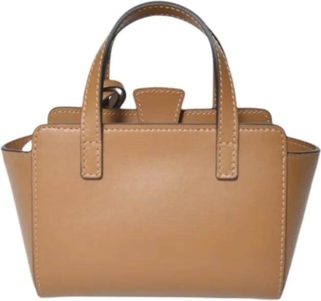 Hidesins Shoppers & Totes Caramel Leather Flap Xs Mini Shopper Bag in bruin