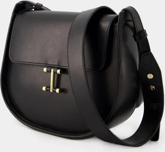 Ines De La Fressange Hobo bags Senda Shoulder Bag Leather Black in zwart