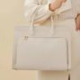 Isabel Bernard Aktetas Honoré Nadine cream calfskin leather handbag with in beige - Thumbnail 1