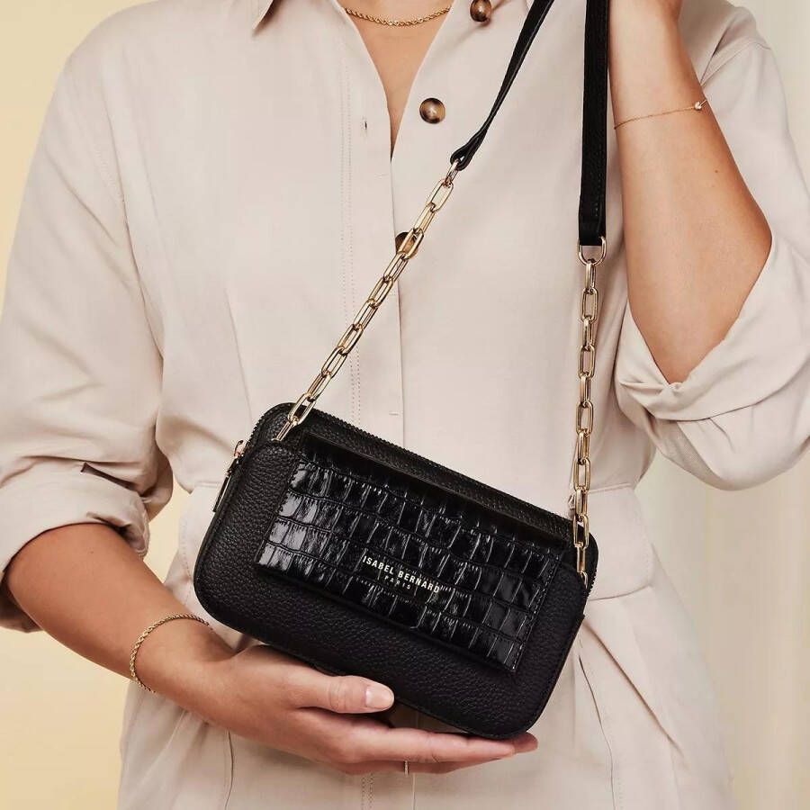 Isabel Bernard Crossbody bags Femme Forte Amélie Black Calfskin Leather Crossbod in zwart