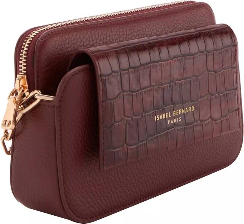 Isabel Bernard Crossbody bags Femme Forte Amélie Bordeaux Calfskin Leather Cross in rood