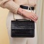 Isabel Bernard Crossbody bags Femme Forte Valerie Croco Black Calfskin Leather S in zwart - Thumbnail 1