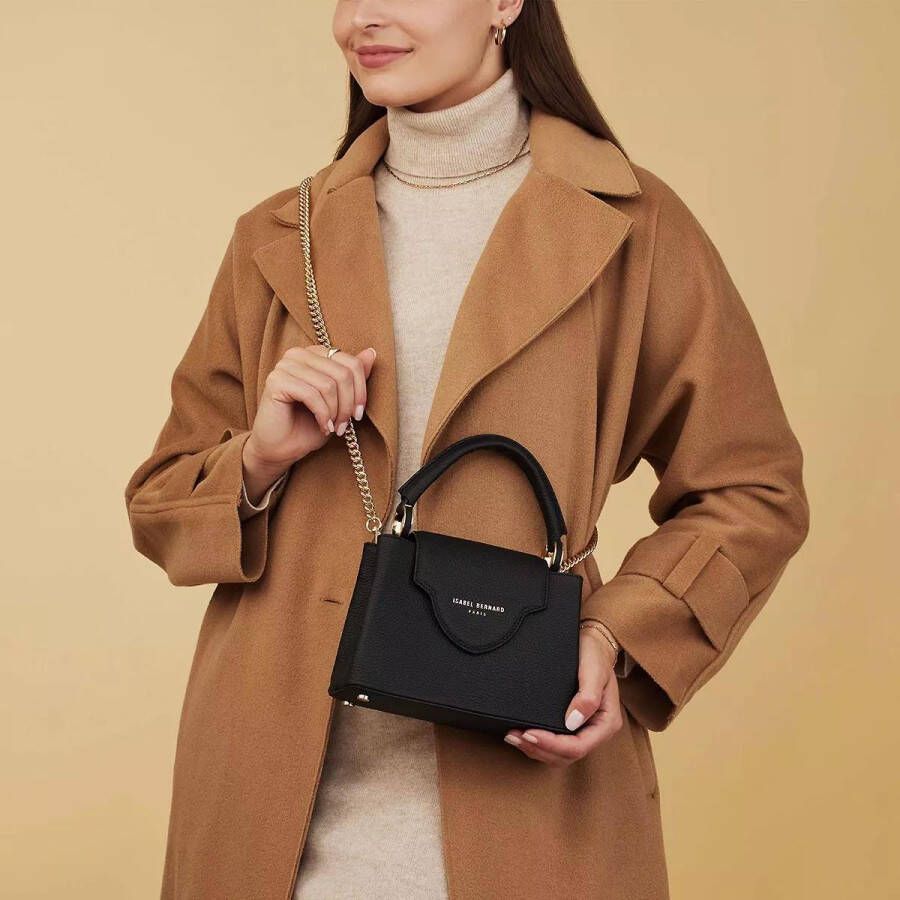 Isabel Bernard Crossbody bags Femme Forte Zola Black Calfskin Leather Handbag in zwart