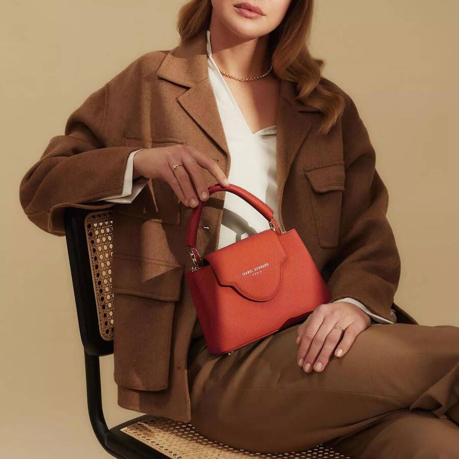 Isabel Bernard Crossbody bags Femme Forte Zola calfskin leather handbag in oranje