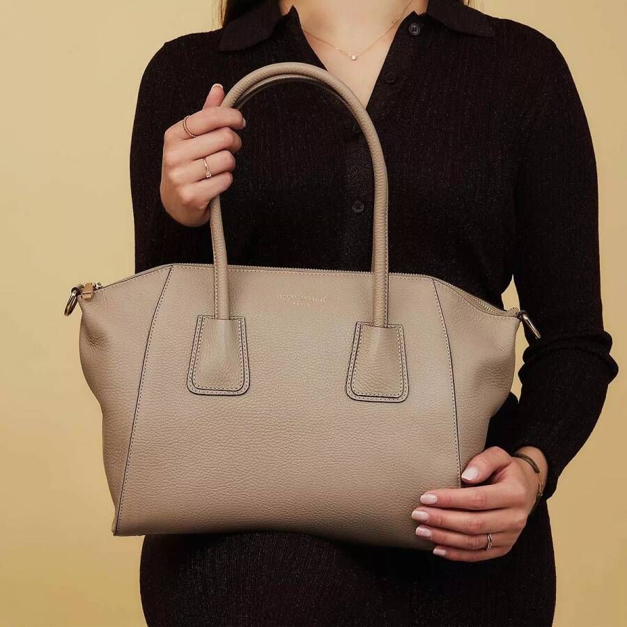 Isabel Bernard Satchels Femme Forte Charlotte Taupe Calfskin Leather Handb in beige