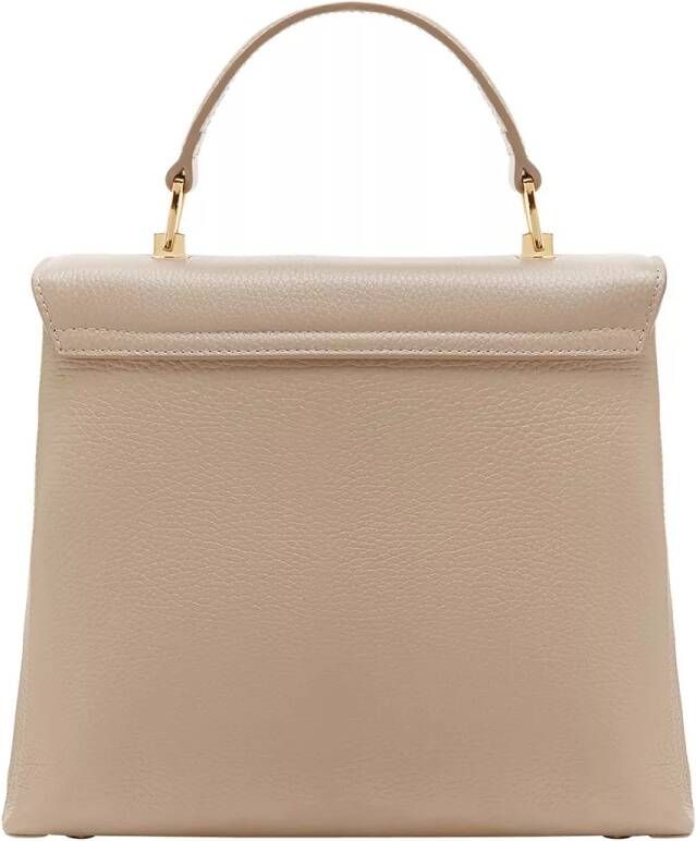 Isabel Bernard Satchels Femme Forte Gisel Taupe Calfskin Leather Handbag in beige