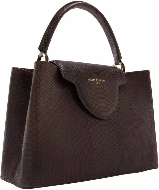 Isabel Bernard Satchels Femme Forte Zarah Brown Calfskin Leather Handbag W in bruin