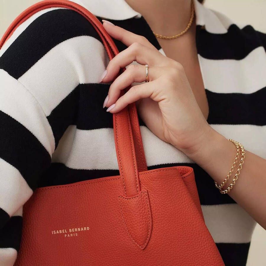 Isabel Bernard Totes Honoré Francine calfskin leather handbag in oranje