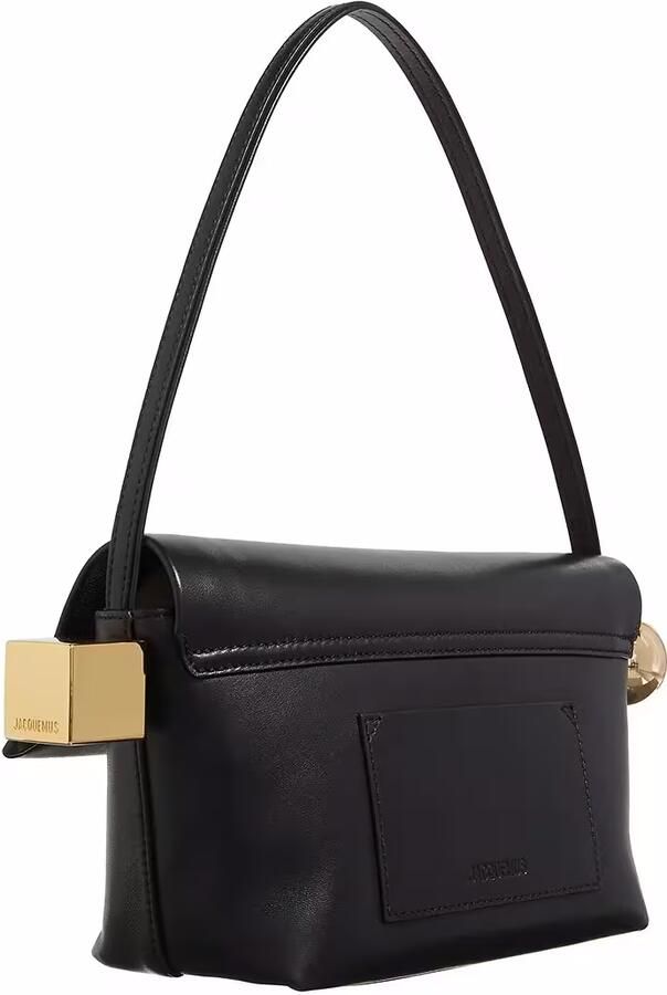 Jacquemus Geometrische leren schoudertas met stalen details Black Dames