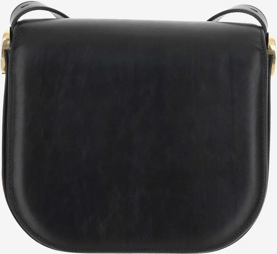 Jil Sander Schoudertas van kalfsleer met klep Black Dames