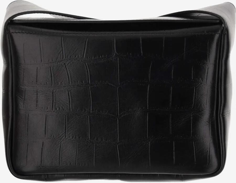 Jil Sander Schoudertas van kalfsleer met logo Black Dames - Foto 1