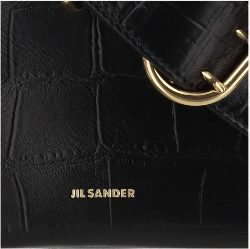 Jil Sander Schoudertas van kalfsleer met logo Black Dames - Foto 2