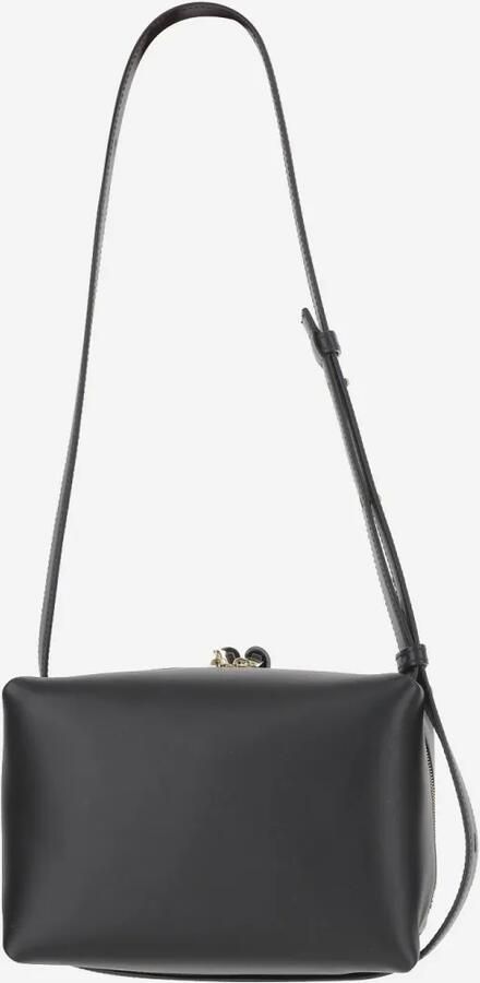 Jil Sander Hobo bags Leather Shoulder Bag With Logo in zwart