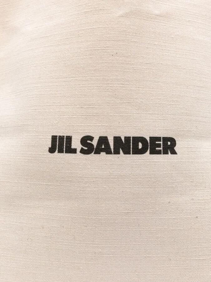 Jil Sander Shoppers & Totes Ivory White Canvas Tote Bag With Leather Trim And in beige