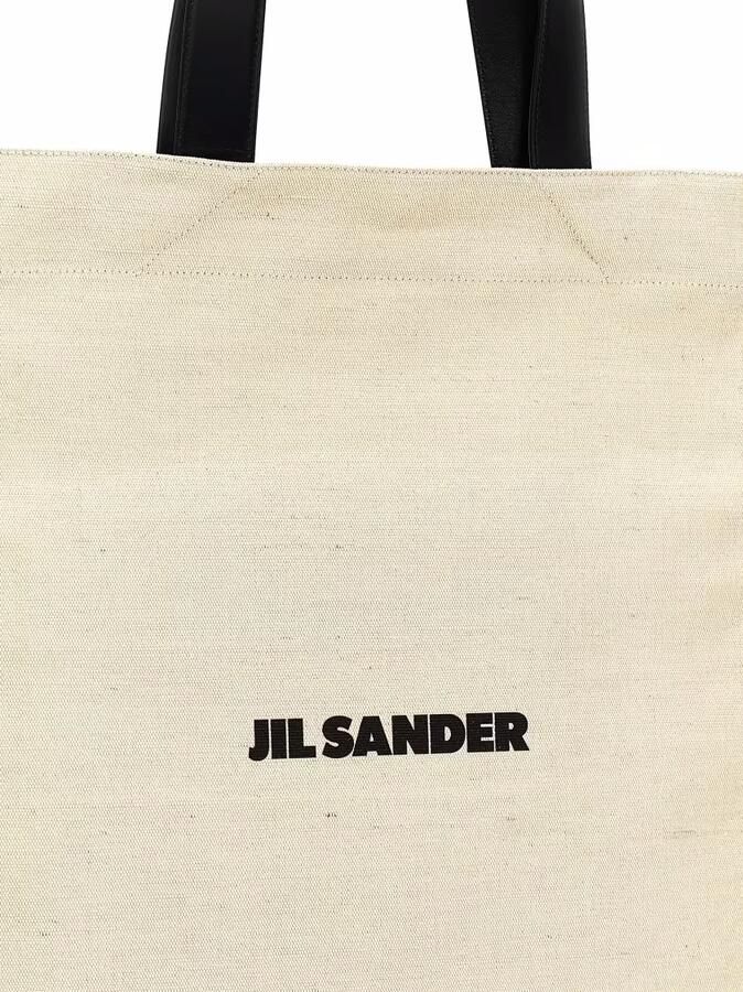 Jil Sander Shoppers & Totes Medium 'Flat' Shopping Bag in beige