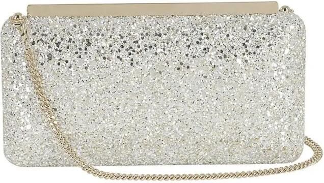 Jimmy Choo Clutches Coarse Glitter Fabric Clutch in zilver