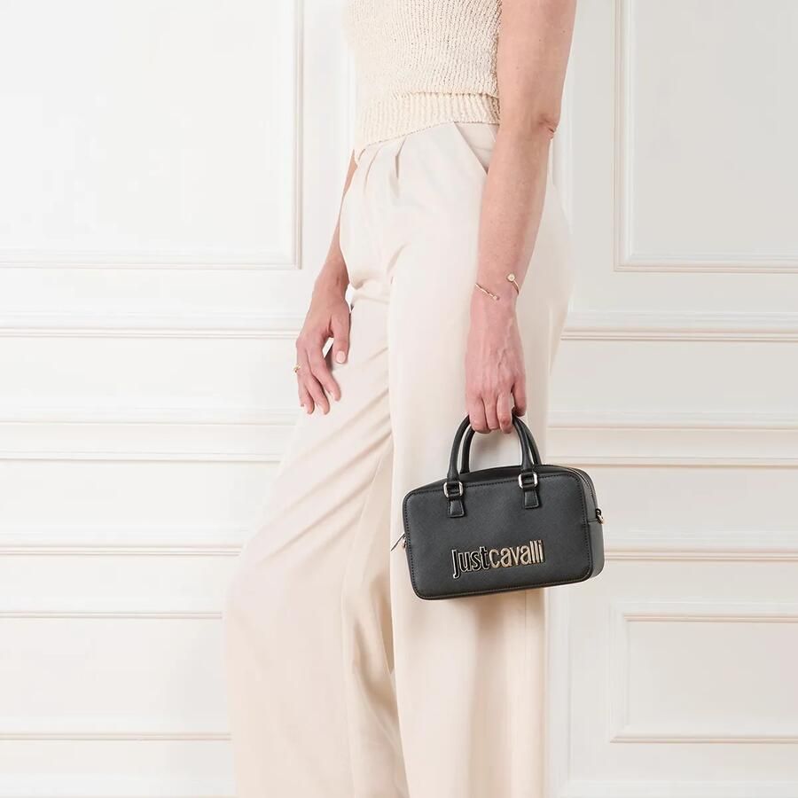 Just Cavalli Zwarte schoudertas met tweekleurig logo Black Dames - Foto 4