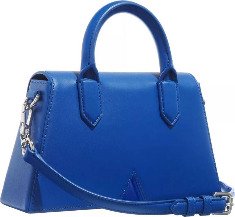 Karl Lagerfeld Essential Leren Crossbody Tas in Blauw Blue Dames