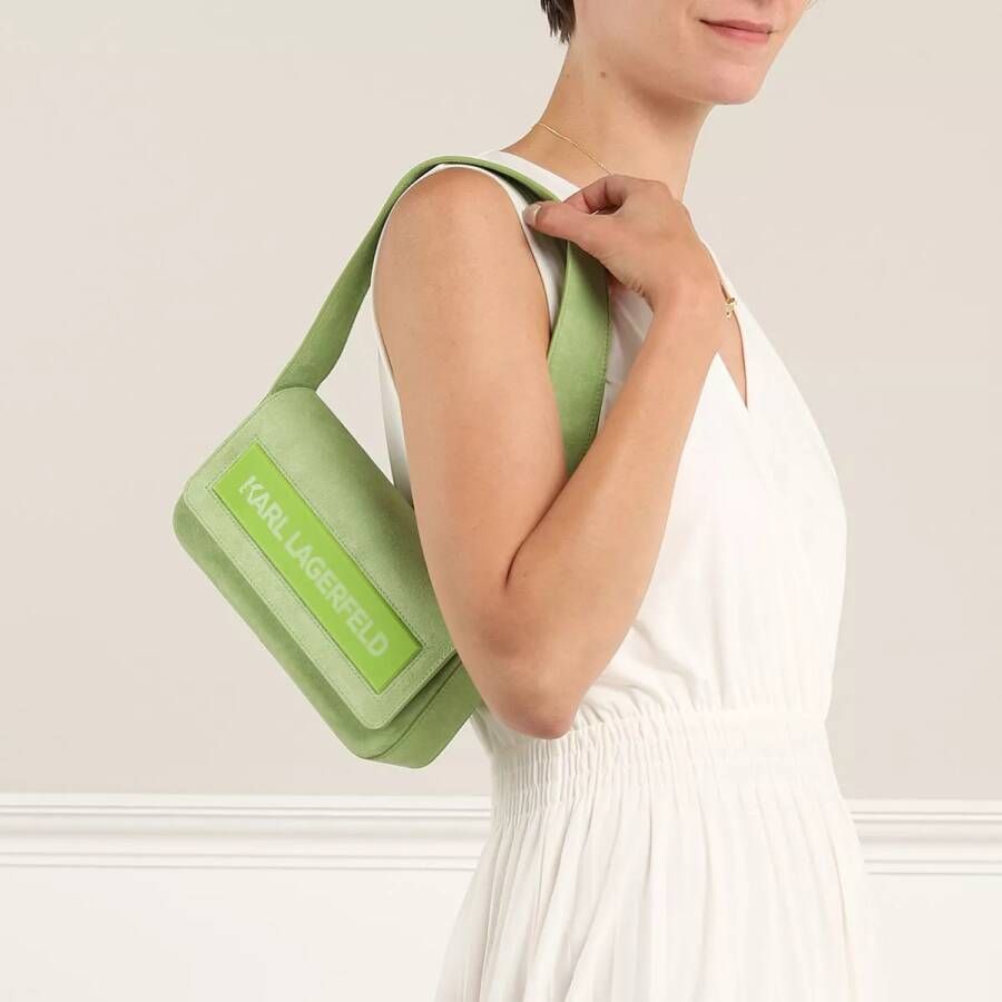 Karl Lagerfeld Hobo bags Essential K Md Flap Shb Sued in groen