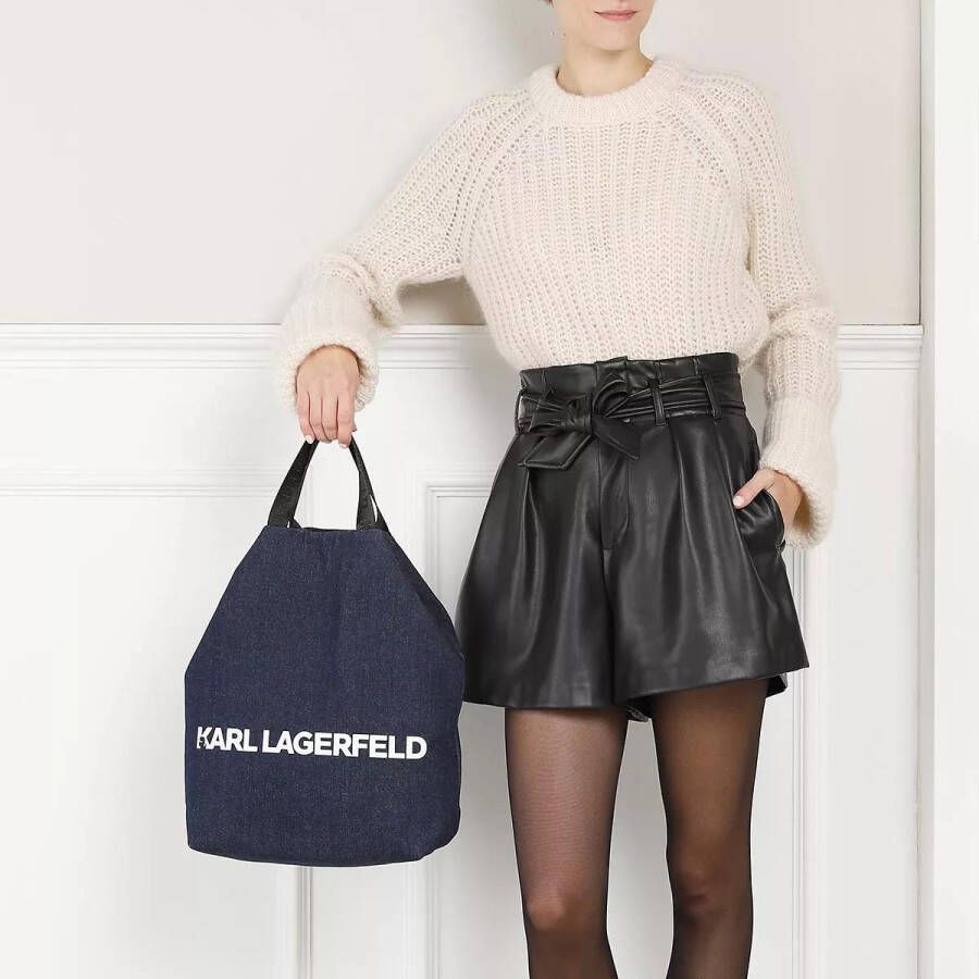 Karl Lagerfeld Totes K Logo Denim Canvas Shopper in blauw
