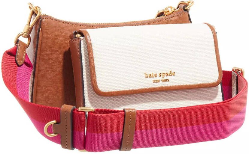 Kate spade new york Crossbody bags Double Up Racing Stripe Canvas Double Up Crossbody in bruin