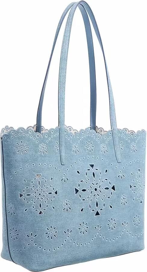 Kate spade new york Shoppers & Totes Do It All Spade Flower Perforated Denim Suede Larg in blauw