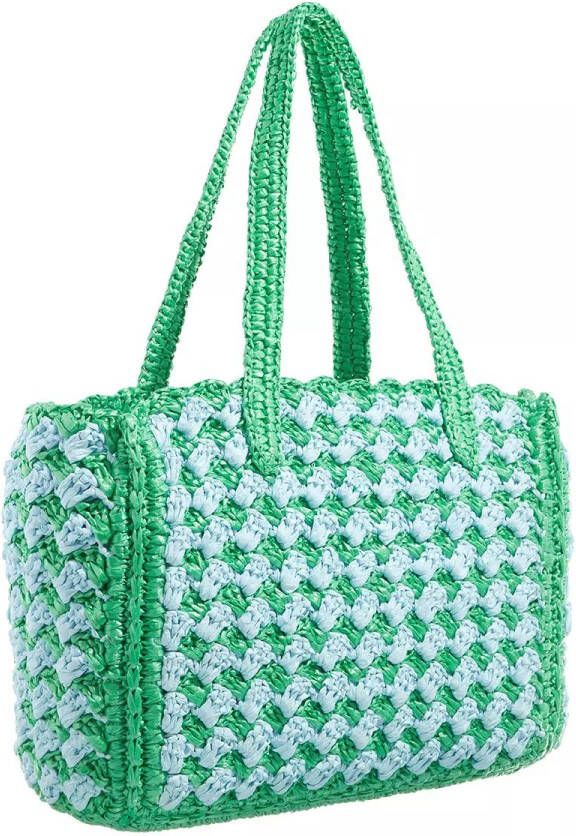 Kate spade new york Totes High Tide Striped Crochet Shopping Bag Raffia in blauw