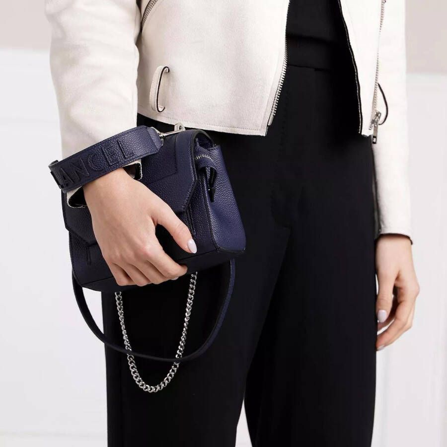 Lancel Crossbody bags Ninon Grained Leather Flap Bag Small in blauw