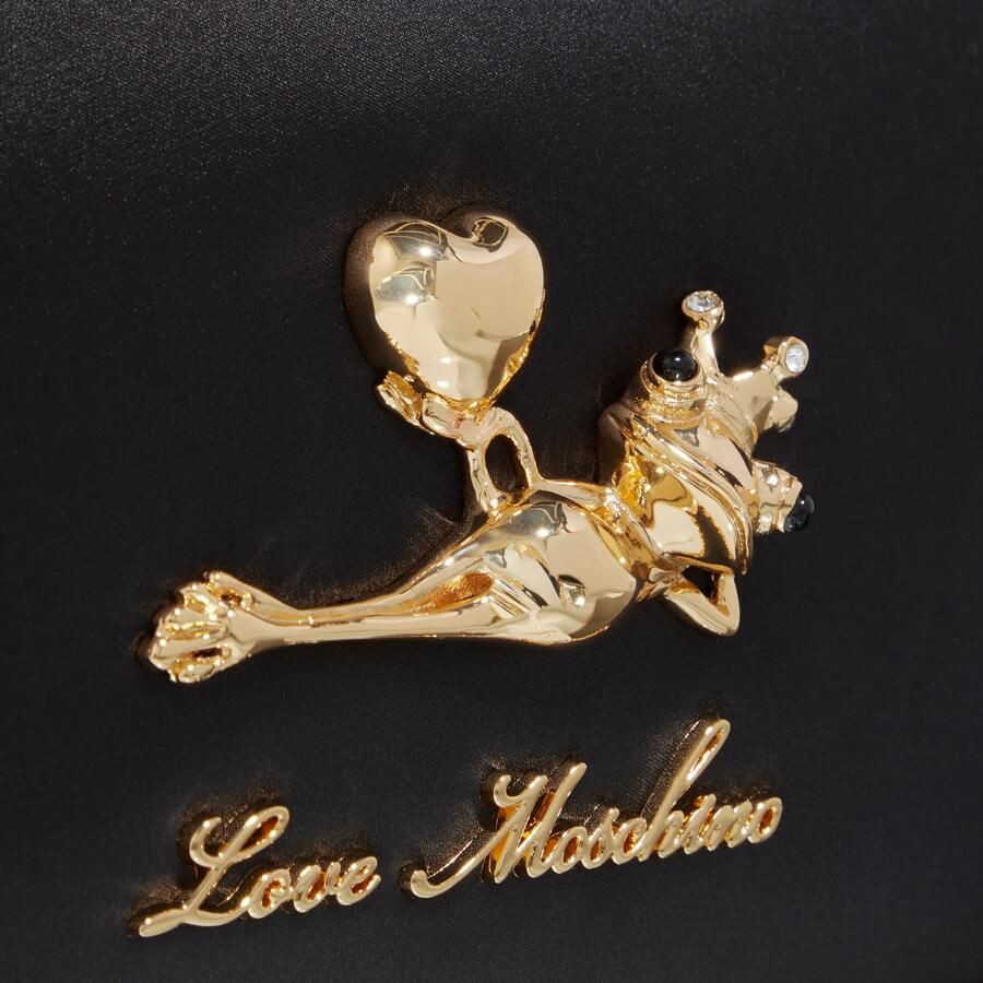 Love Moschino Satijnen Schoudertas in Zwart Black Dames