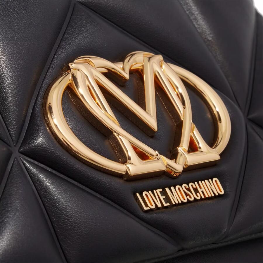 Love Moschino Zwarte Polyurethaan Medium Handtas Lente Zomer Collectie Black Dames - Foto 3