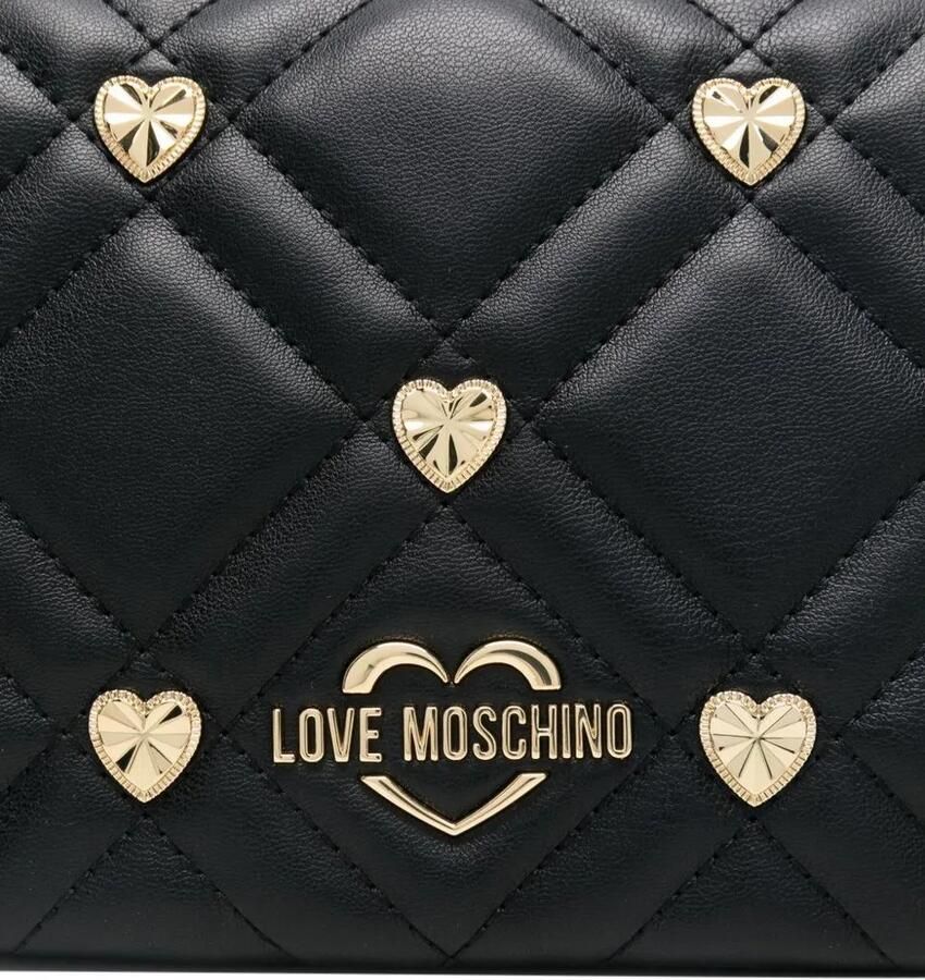 Love Moschino Hobo bags Quilted Shoulder Bag With Heart Embellishments in zwart - Foto 2