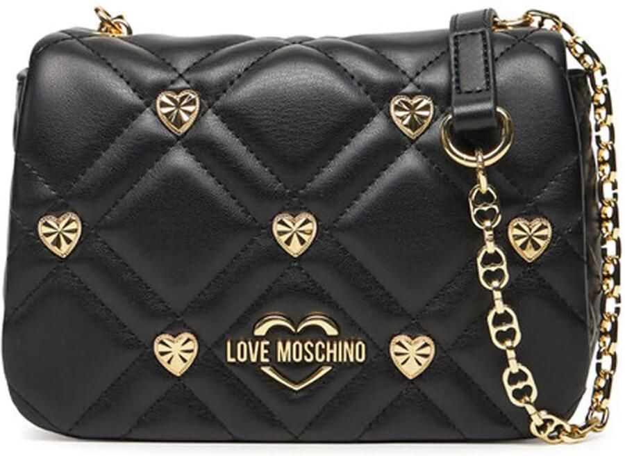 Love Moschino Hobo bags Quilted Shoulder Bag With Heart Embellishments in zwart - Foto 6