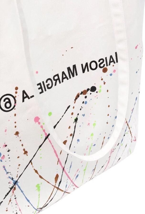 Maison Margiela Shoppers & Totes Mm6 Oversize Logo Tote Bag in wit - Foto 5