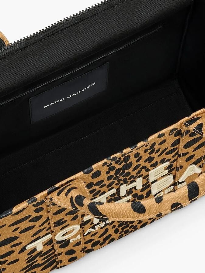 Marc Jacobs Shoppers & Totes Animal Print Cotton Tote Bag With Embroidered Logo in bruin
