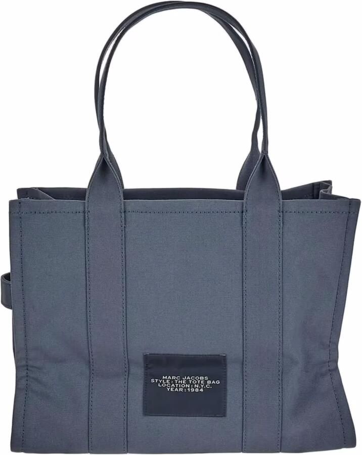 Marc Jacobs Shoppers & Totes Structured Cotton Tote With Modern Text Design in blauw - Foto 5