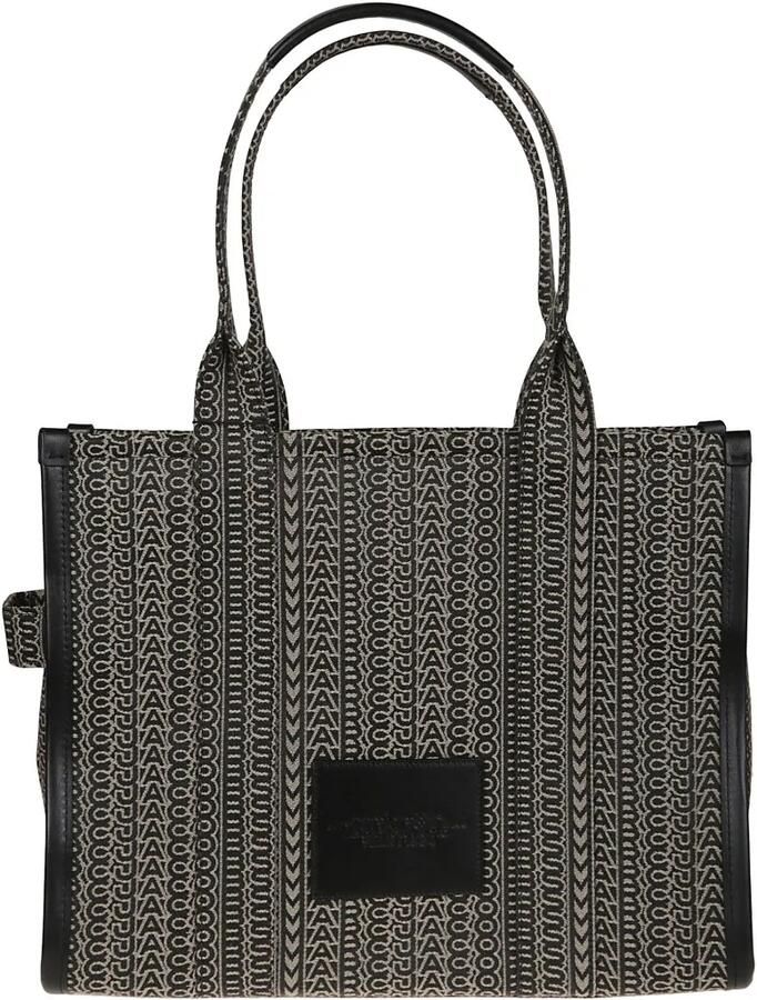 Marc Jacobs Shoppers & Totes Structured Monogram Tote With Leather Handles in bruin