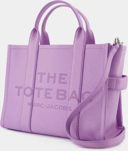 Marc Jacobs Shoppers & Totes The Medium Tote Leather Purple in paars