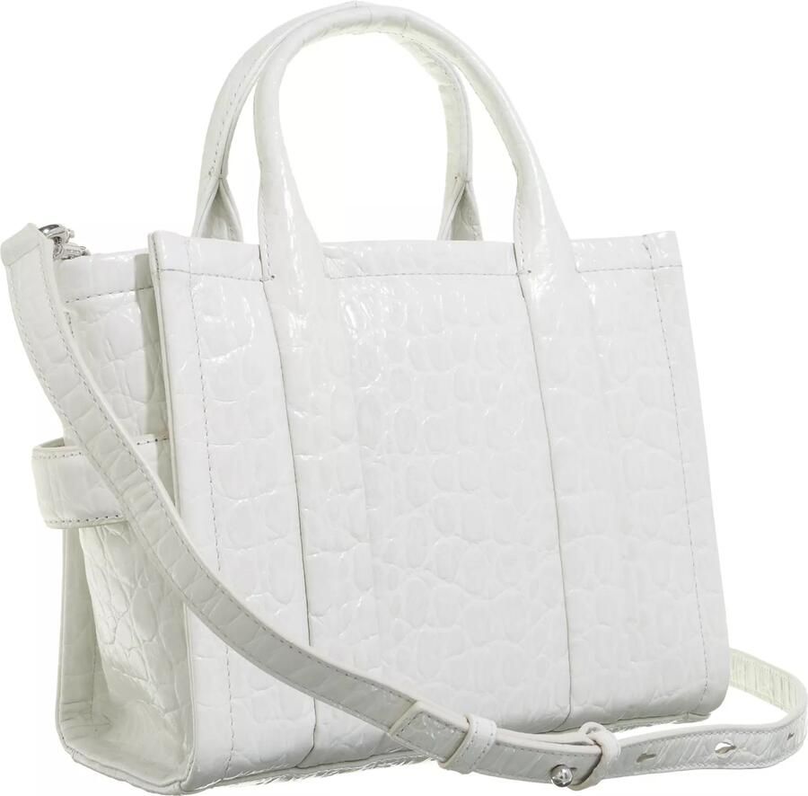 Marc Jacobs The Croc-reliëf Tote kleine shopper Wit