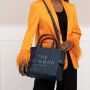 Marc Jacobs Middelgrote Winkeltas met Korrelig Leer en Rits Blue Dames - Thumbnail 1