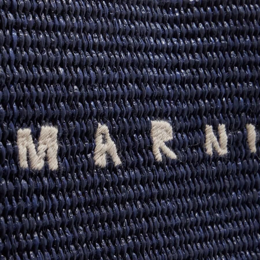 Marni Blauwe Tote Tas met Raffia Effect Blue Dames - Foto 2