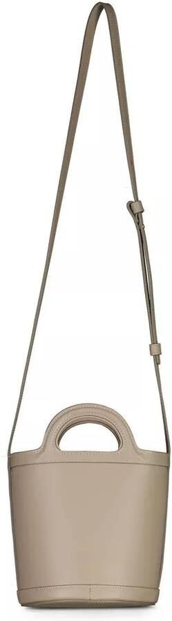 Marni Crossbody bags Beuteltasche aus Leder mit Logo in beige