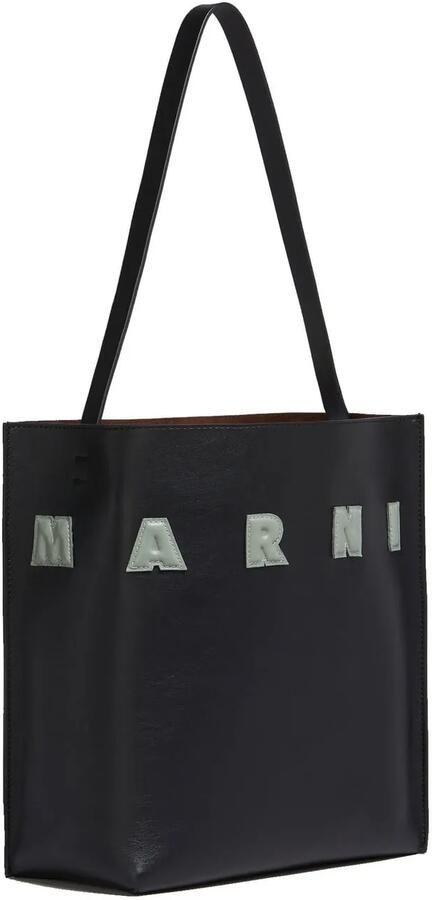 Marni Iconische schoudertas van kalfsleer met platte band Black Dames - Foto 10
