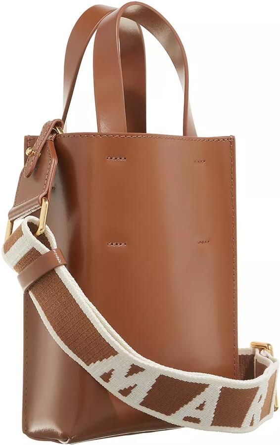 Marni Tote tas van kalfsleer met interne zak Brown Dames