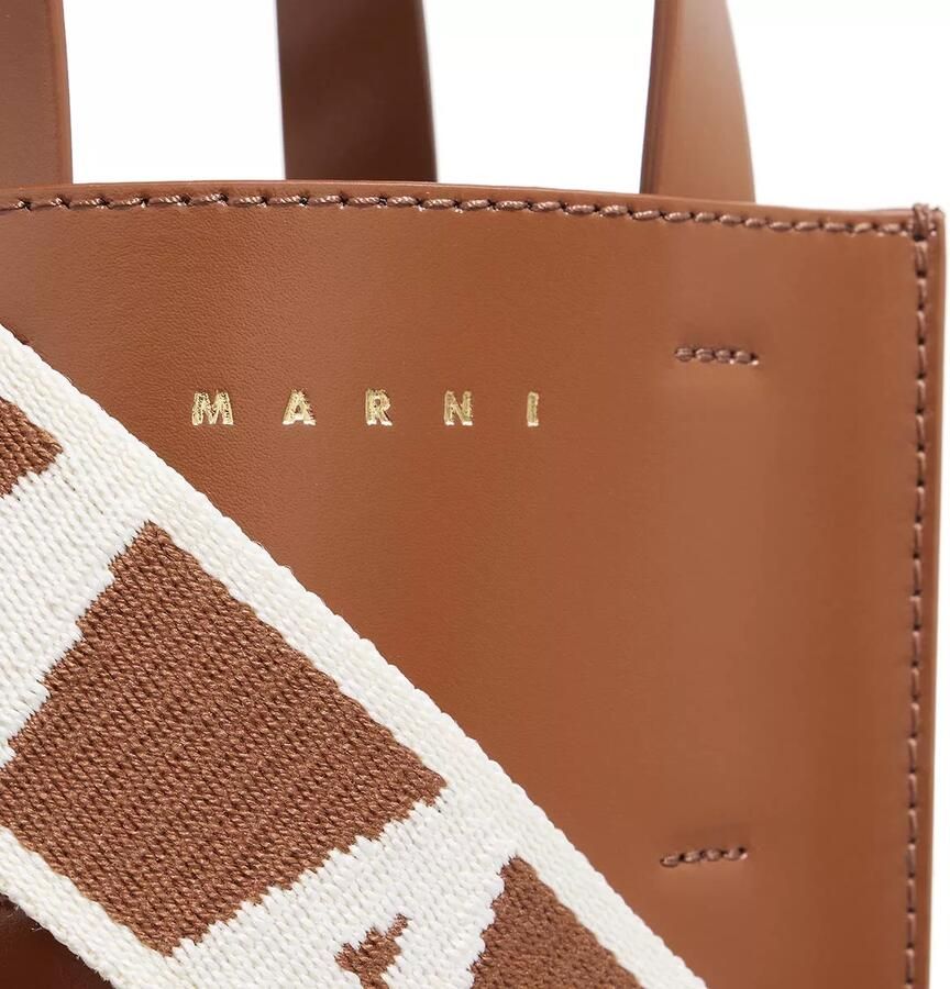 Marni Tote tas van kalfsleer met interne zak Brown Dames - Foto 2