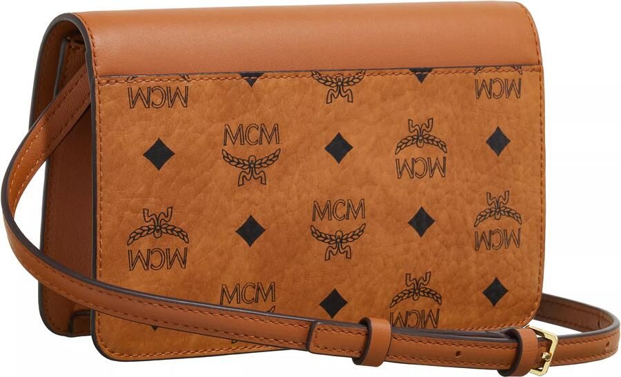 MCM Diamond Schoudertas in Visetos Leder Mix Brown Dames - Foto 4