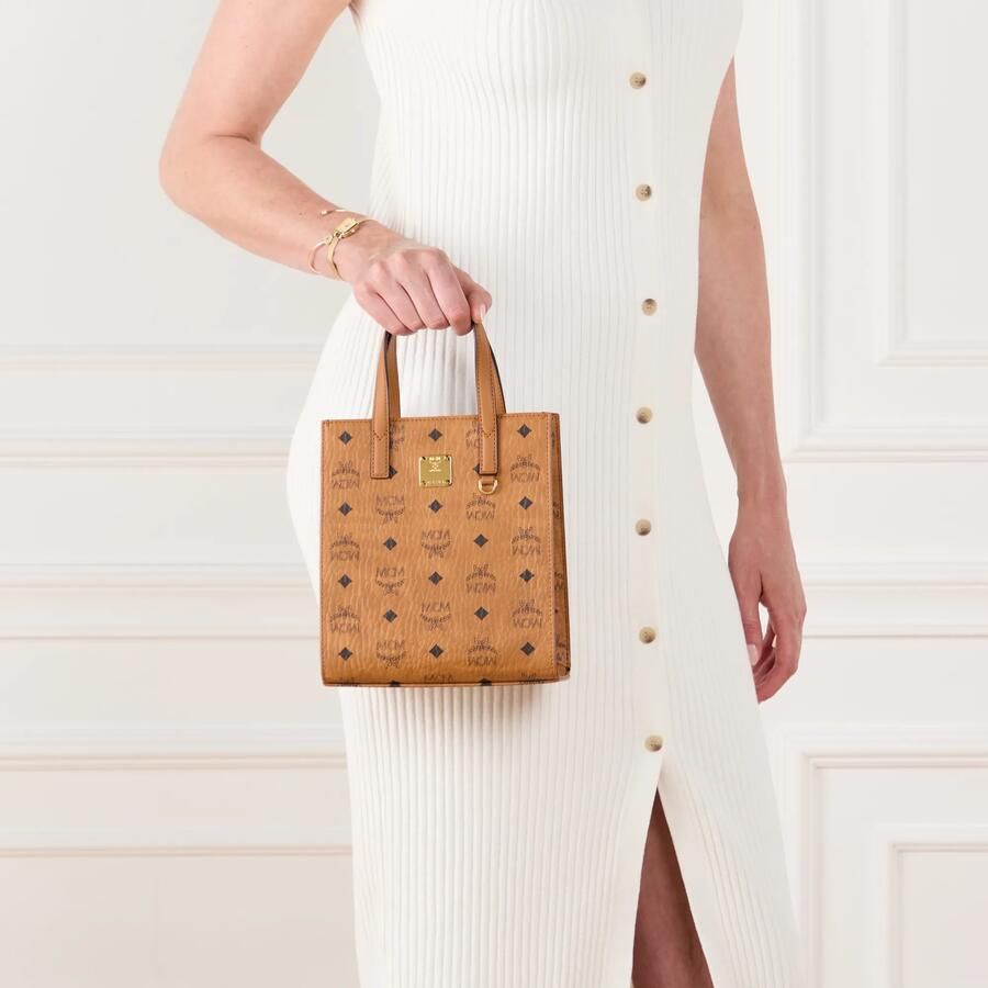 MCM Shoppers & Totes Aren Vi Tote Mni Co One Size in cognac