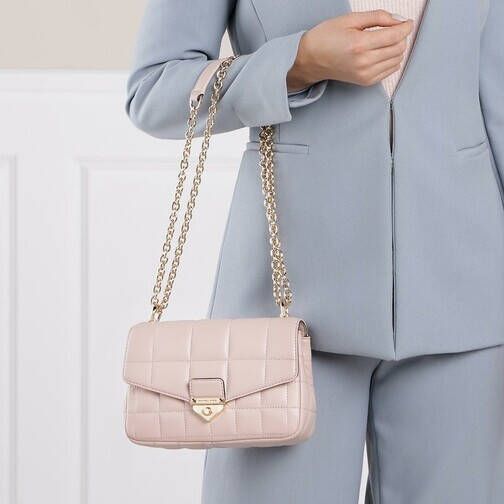 Stella Mccartney Grijze Mini Geperforeerde-Logo Crossbody Tas Gray Dames